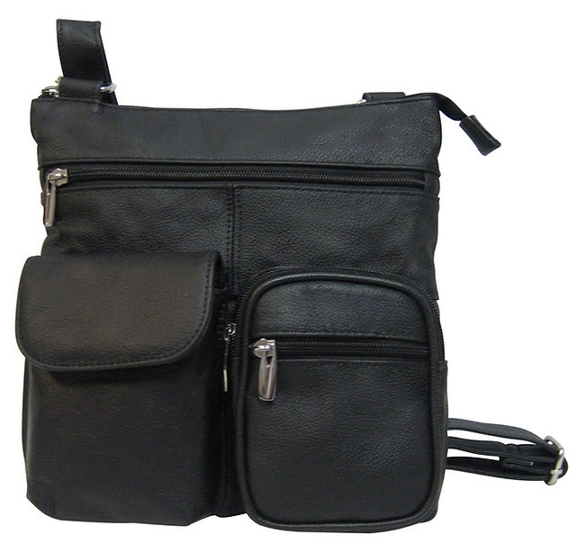 Leather Unisex Flap Over Messenger Crossbody Bag for Work | Finelaer